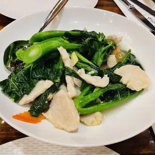 Chicken with Chinese broccoli