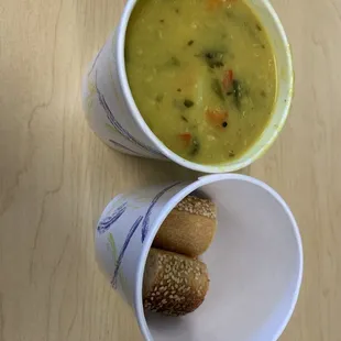 1/30/23 red lentil soup with bread