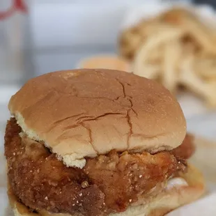 Hot &amp; Honey Chicken Sandwich  + Truffle Fries