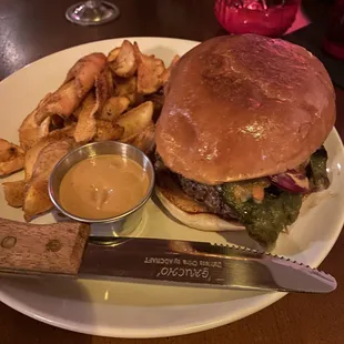 Redlight Burger $18 comes with fries and a poblano pepper 11/27/21 #RedlightLoungeTucson #TucsonAZ #Arizona #TheDowntownCliftonHotel #Yelp