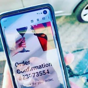 order information on a cell phone