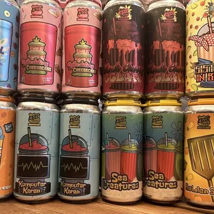 a variety of cans