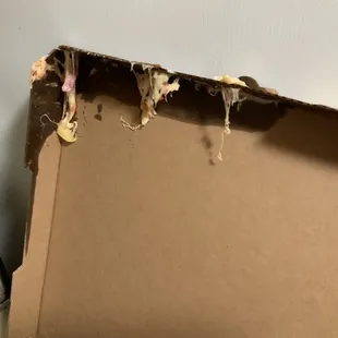 the inside of a pizza box
