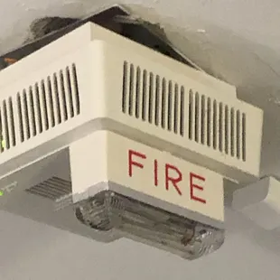 Fire alarm falling down.