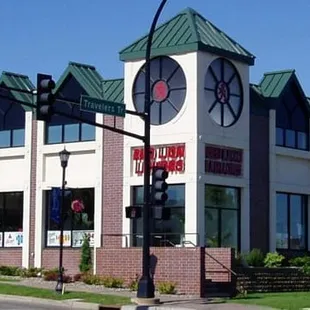 the front of the building