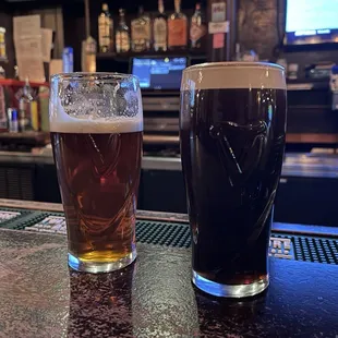 Guinness and an Old Speckled Hen.