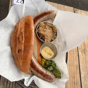 Bratwurst on a Roll