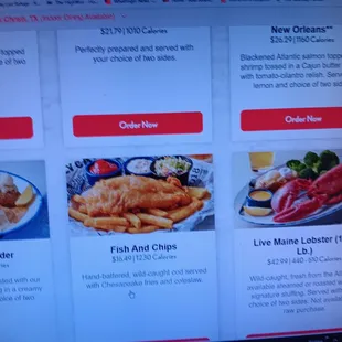 Menu photo of fish and chips with price.