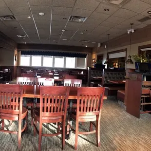 Empty dining room. I think I was banished for asking for a booth for one. I&apos;m such a horrible person, how could I.