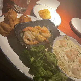 Shrimp Linguini Alfredo, Garlic Shrimp Scampi and Walt's Favorite Shrimp