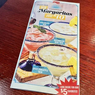 Drink menu is reasonably priced