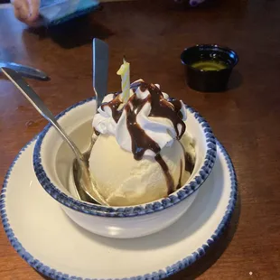 Ice cream (when they sang me happy birthday)