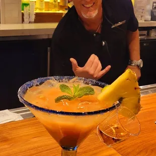 Bartender Tim and his Margarita creation
