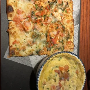 Lobster Flatbread Lobster with queso. Great combo.