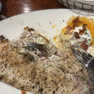Rainbow trout and mashed potatoes