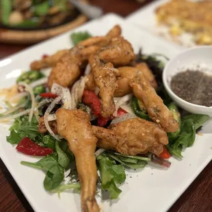 6 Pieces Salt and Pepper Frog Legs. Perfection!