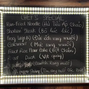 Chef&apos;s Specials, lit