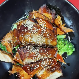 Overcooked teriyaki chicken