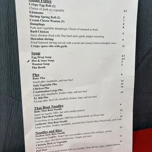 menu