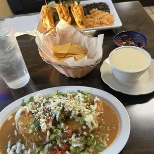 Chimichanga and bairia tacos.