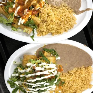 two plates of mexican food