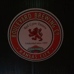 Logo on the ceiling.