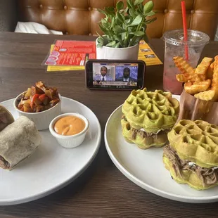 Brisket Green Onion Wafflewich