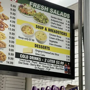 a menu for a restaurant
