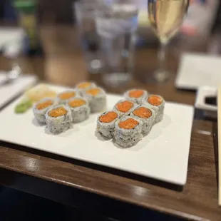 Spicy salmon roll and spicy tuna roll