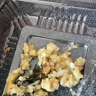 Pin bones in the eel avocado roll (you can see the one of the bones I picked out of this at the top of the box)