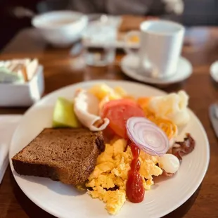 a plate of food on a table