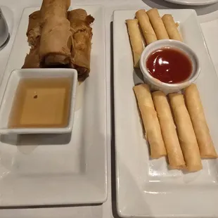 Egg rolls and cream cheese wontons