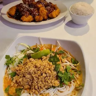 Sesame Chicken and Kow Poon