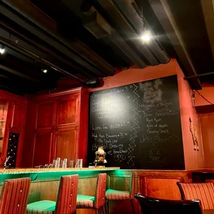 a chalkboard on the wall