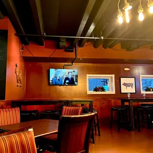 the bar and the television