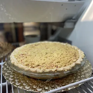 a pie in the oven