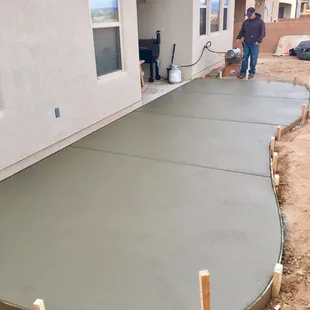 Patio poured, looking great