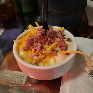 Cream of Potato Soup with bacon and cheese