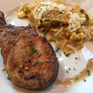 Chilaquiles and Porkchop! Bomb!!