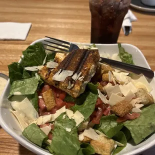 Caesar salad $19 3x3 piece salmon.  Entree salmon mash potatoes broccoli $30. What in the world
