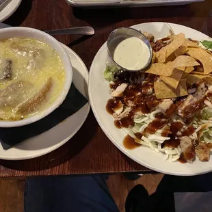 French Onion Soup and BBQ salad combo