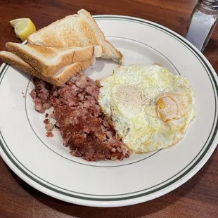 Corned Beef Hash and Eggs Breakfast