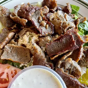 Small Greek salad with Gyro meat