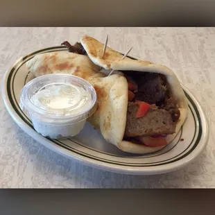 Gyro With housemaid Greek Tazki Sauce!
