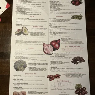 Dinner Menu at The Red Onion Cafe