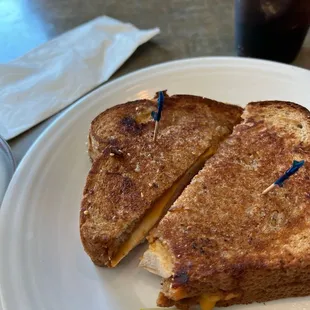 a grilled cheese sandwich on a plate