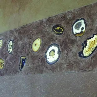 Cool geodes in wall.