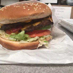 Not a $12 burger.... burger was good but not for $12! #5 &amp; had cheese &amp; avocado added (got 1 slice of avocado!)