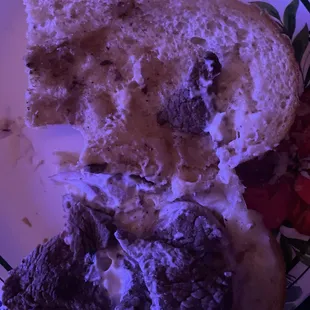 a half eaten sandwich