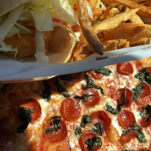 pizza and french fries